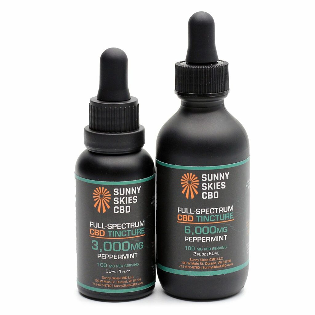 Sunny Skies CBD Full Spectrum CBD Tincture Peppermint 3000mg 6000mg